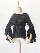 Fairytale Town Dance Party Series Chiffon Lace Classic Lolita Trumpet Sleeve Shirt coscarnival