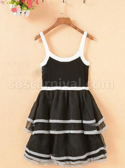 Fashion Contracted Black Bowknot Gothic Lolita Sling Dress coscarnival
