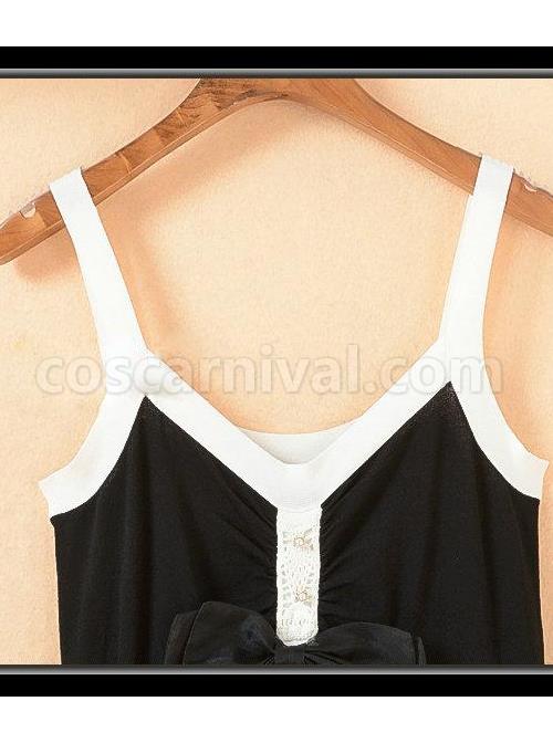 Fashion Contracted Black Bowknot Gothic Lolita Sling Dress coscarnival