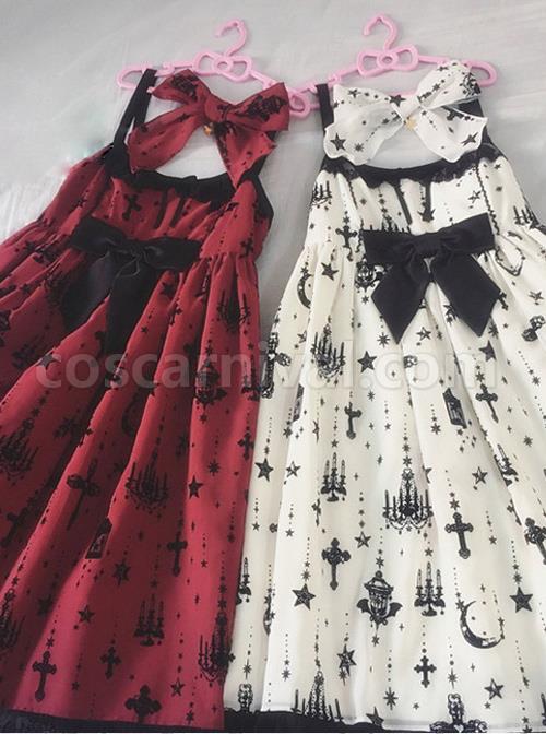 Fashion Sacred Lamp Series High Waist Gothic Lolita Sling Dress coscarnival