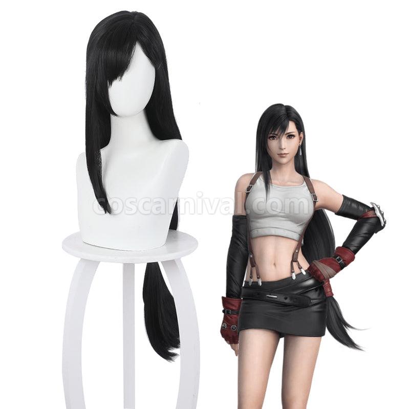 Final Fantasy VII Remake FF7 Tifa Lockhart Long Black Cosplay Wigs coscarnival011113492