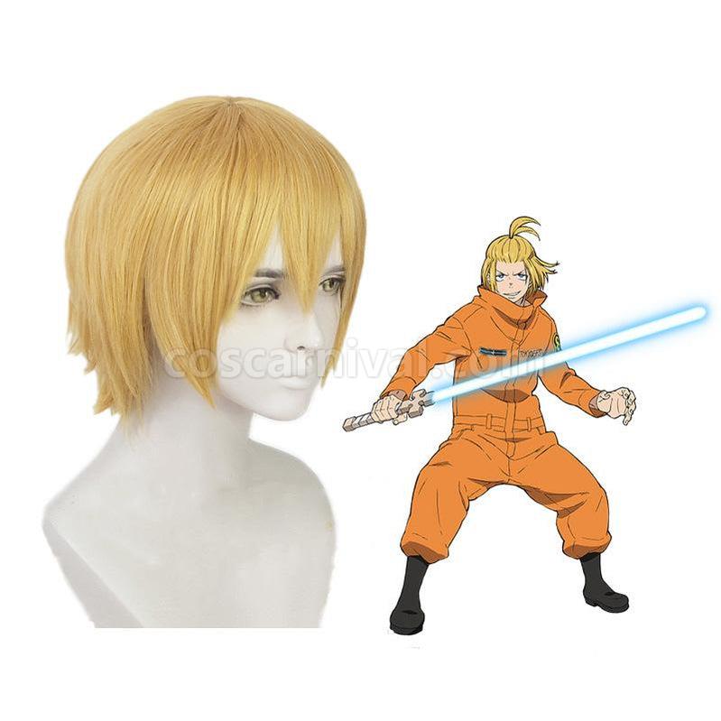Fire Force Arthur Boyle Short Blond Cosplay Wigs coscarnival011118211
