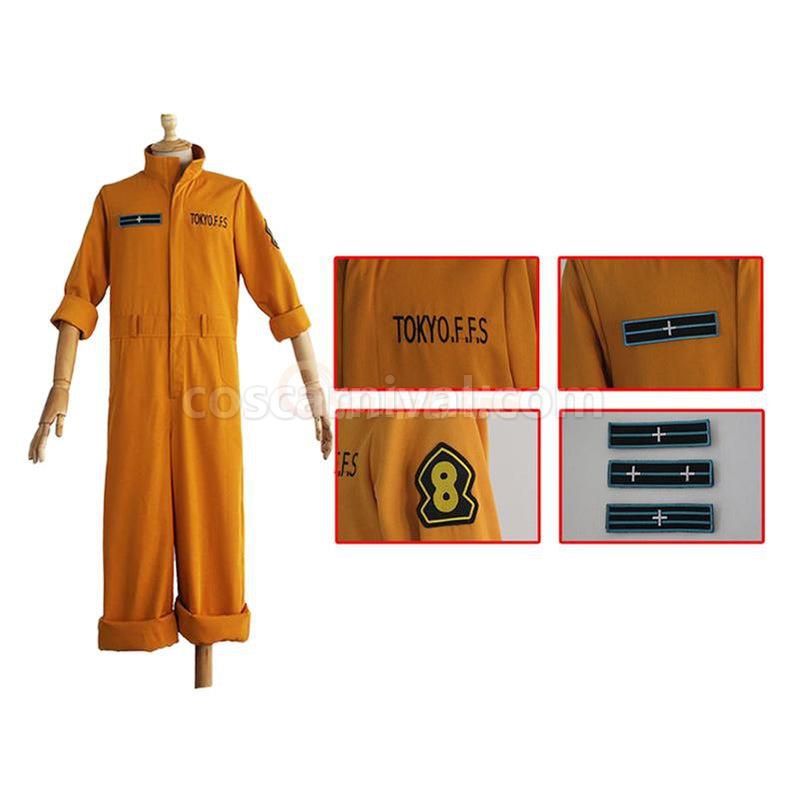 Fire Force Shinra Kusakabe &amp; Maki Oze Fire Suit Cosplay Costume coscarnival011118839