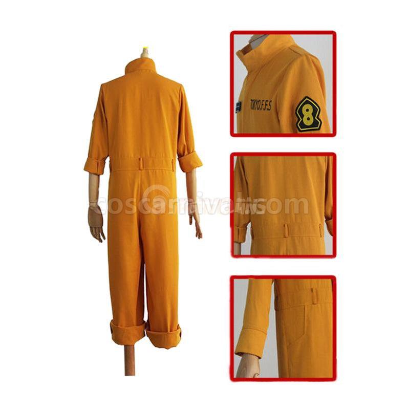 Fire Force Shinra Kusakabe &amp; Maki Oze Fire Suit Cosplay Costume coscarnival011118843
