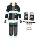 Shinra Kusakabe cosplay costume from Fire Force, side view