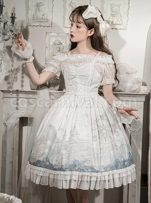 Floating-Whale-Paradise-Series-Daily-Elegance-Lace-Decorative-Print-Classic-Lolita-Sleeveless-Dress-coscarnival-2819