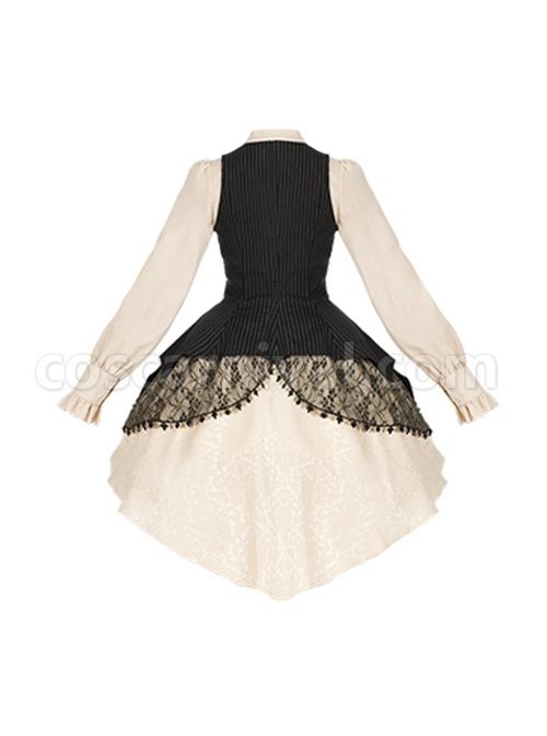 Flower-Brand-Deacon-Series-Magician-Stripe-False-Two-Piece-Irregular-Hem-Autumn-Winter-Classic-Lolita-Long-Sleeve-Dress-coscarnival-2849