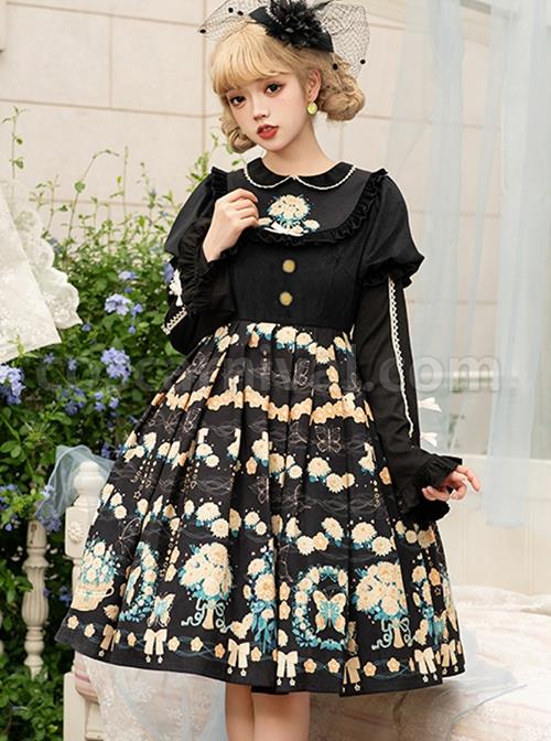 Flower-Court-Series-Cute-Sweet-Doll-Collar-Puff-Sleeve-Floral-Print-Winter-Classic-Lolita-Long-Sleeved-Dress-coscarnival-2810