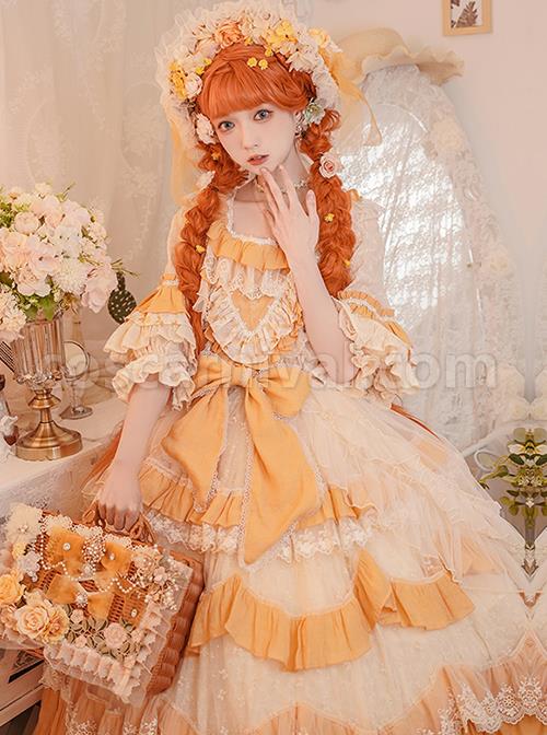 Flower-Garden-Series-OP-Apricot-Yellow-Pastoral-Retro-Girl-Style-Delicate-Lace-Jacquard-Trim-Classic-Lolita-Short-Sleeve-Dress-coscarnival-1296