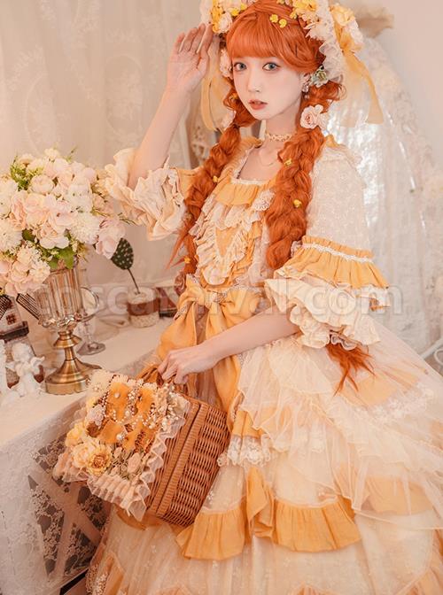 Flower-Garden-Series-OP-Apricot-Yellow-Pastoral-Retro-Girl-Style-Delicate-Lace-Jacquard-Trim-Classic-Lolita-Short-Sleeve-Dress-coscarnival-1316
