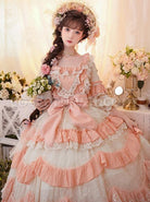 Flower-Garden-Series-OP-Pink-Pastoral-Retro-Girl-Style-Delicate-Lace-Jacquard-Trim-Bow-Knot-Classic-Lolita-Short-Sleeve-Dress-coscarnival-2830