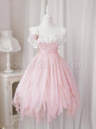 Flower-Mist-Series-OP-Chest-Lace-With-Pearl-Chain-Irregular-Skirt-Off-The-Shoulder-Two-Wear-Short-Sleeved-Sweet--Lolita-Dress-coscarnival-1070