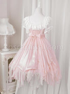 Flower-Mist-Series-OP-Chest-Lace-With-Pearl-Chain-Irregular-Skirt-Off-The-Shoulder-Two-Wear-Short-Sleeved-Sweet--Lolita-Dress-coscarnival-1077