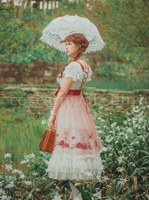Flowers-Embroidery-Little-High-Waist-Classic-Lolita-Long-Dress-coscarnival-3894