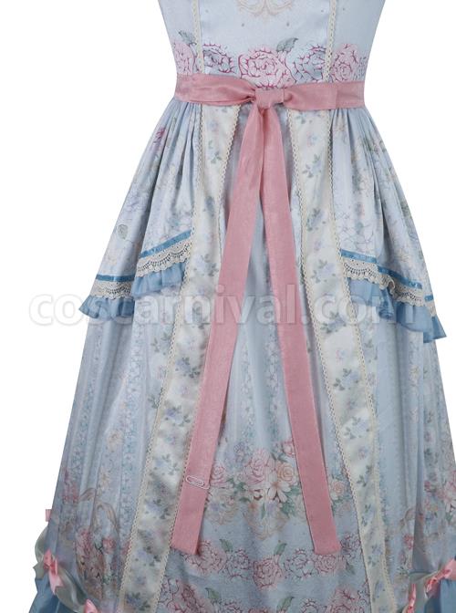 Flowers-Wall-Series-JSK-Printing-Light-Blue-Classic-Lolita-Sling-Dress-coscarnival-5140
