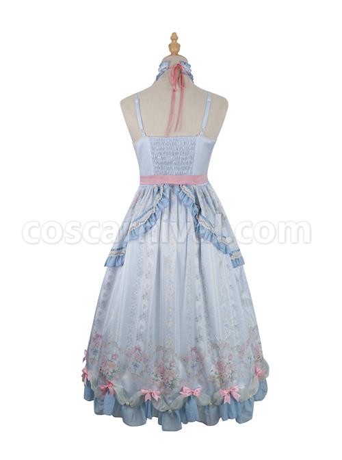 Flowers-Wall-Series-JSK-Printing-Light-Blue-Classic-Lolita-Sling-Dress-coscarnival-5158
