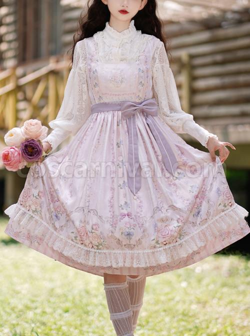 Flowers-Wall-Series-JSK-Printing-Light-Purple-Chiffon-Elegant-Classic-Lolita-Sling-Dress-coscarnival-7