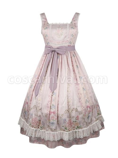Flowers-Wall-Series-JSK-Printing-Light-Purple-Chiffon-Elegant-Classic-Lolita-Sling-Dress-coscarnival-92