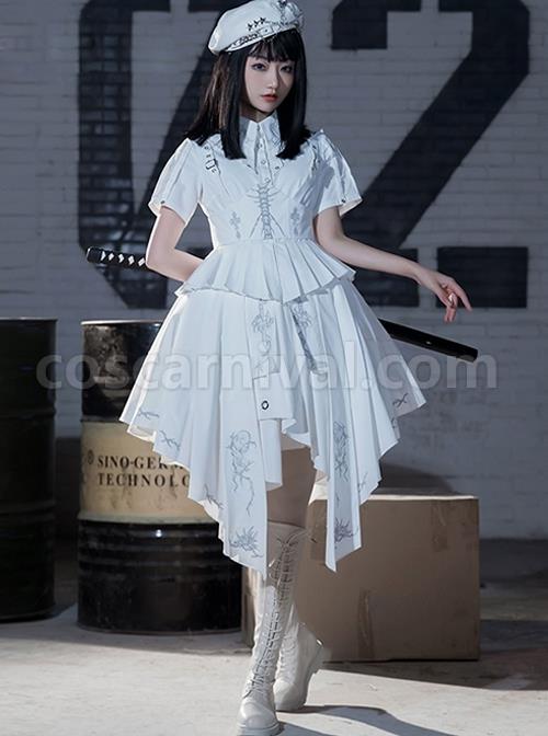 Fog-City-Thorns-Series-OP-White-Military-Uniform-Exquisite-Embroidery-Pattern-Irregular-Hem-Classic-Lolita-Short-Sleeve-Dress-Set-coscarnival-2755