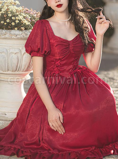 Fog-Lights-Series-OP-Retro-Elegant-Pure-Color-Classic-Lolita-High-Waist-Short-Sleeve-Dress-coscarnival-1681