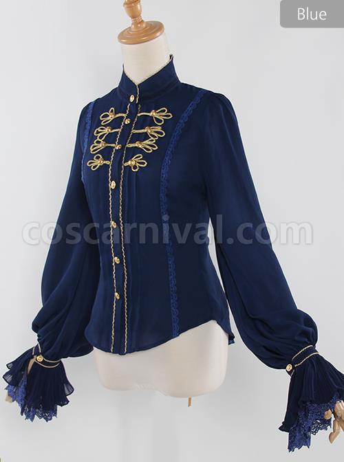 Fog-moon And Crown Series Chiffon Elegance Classic Lolita Long Sleeve Shirt coscarnival