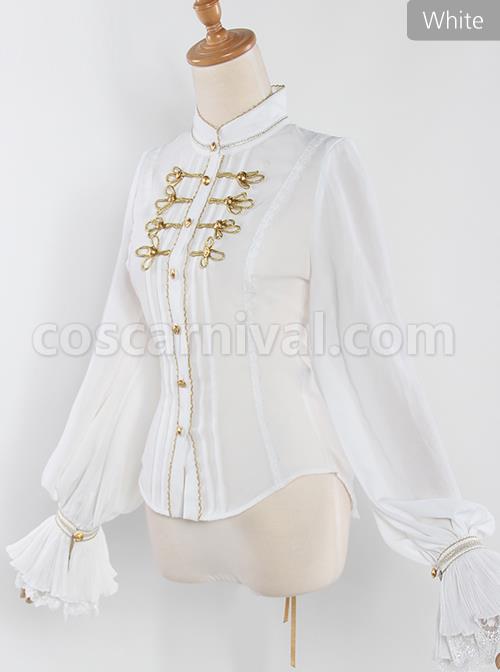 Fog-moon And Crown Series Chiffon Elegance Classic Lolita Long Sleeve Shirt coscarnival
