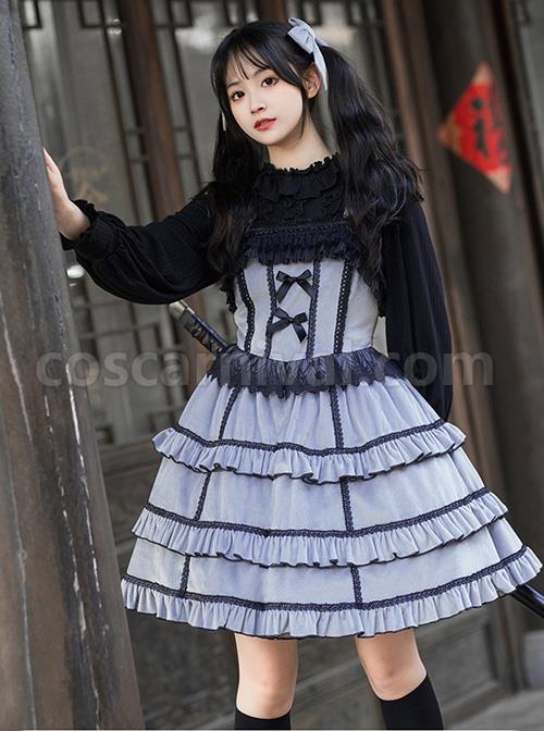 Foggy-Moon-Series-Black-Lace-Decoration-Gray-Blue-Three-Stage-Ruffle-Stitching-Hem-Classic-Lolita-Sleeveless-Dress-coscarnival-2782