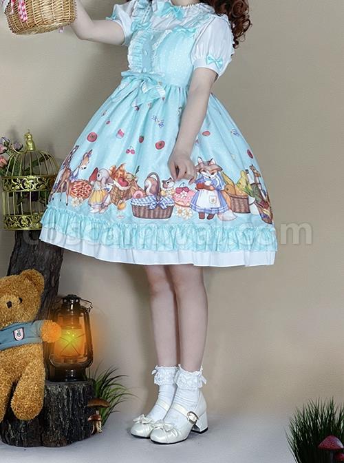 Forest-Of-Spring-Series-Cute-Animal-Pattern-Folds-Bow-Knots-Puffed-Hem-Classic-Lolita-Sling-Dress-Set-coscarnival-4686