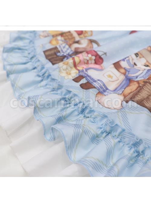 Forest-Of-Spring-Series-Cute-Animal-Pattern-Folds-Bow-Knots-Puffed-Hem-Classic-Lolita-Sling-Dress-Set-coscarnival-4728