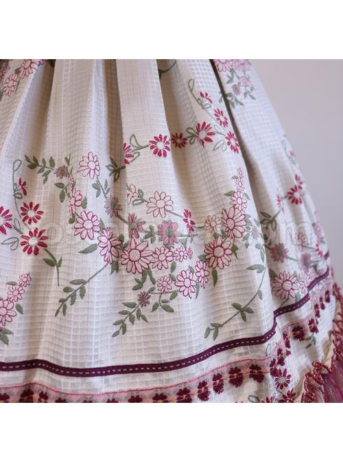 Forget-Worry-Chrysanthemum-Series-OP-Woven-Cotton-Flower-Embroidery-Patchwork-Laceclassic-Lolita-Dress-Set-coscarnival-1695