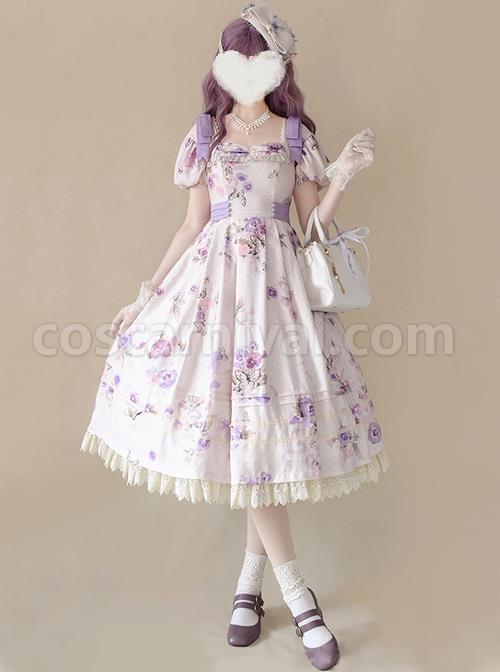 Fresh-Small-Dropped-Shoulder-Floral-Pattern-White-Patchwork-Lace-Bubble-Short-Sleeve-Classic-Lolita-Dress-coscarnival-1268