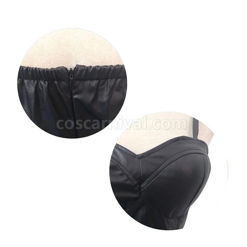 Future Diary Yuno Gasai Black Leahter Dress Cosplay Costume coscarnival011115518