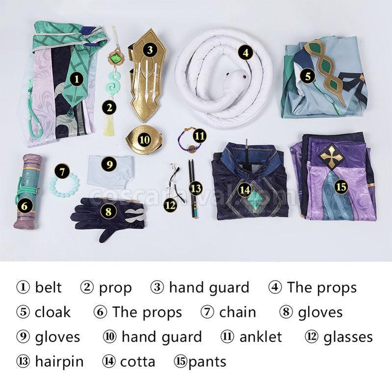 Genshin Impact Baizhu Fullsuit Cosplay Costumes coscarnival011111552