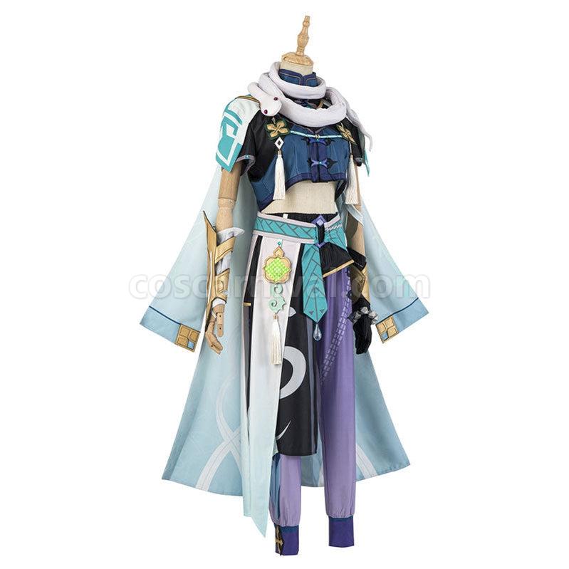 Genshin Impact Baizhu Fullsuit Cosplay Costumes coscarnival011111686
