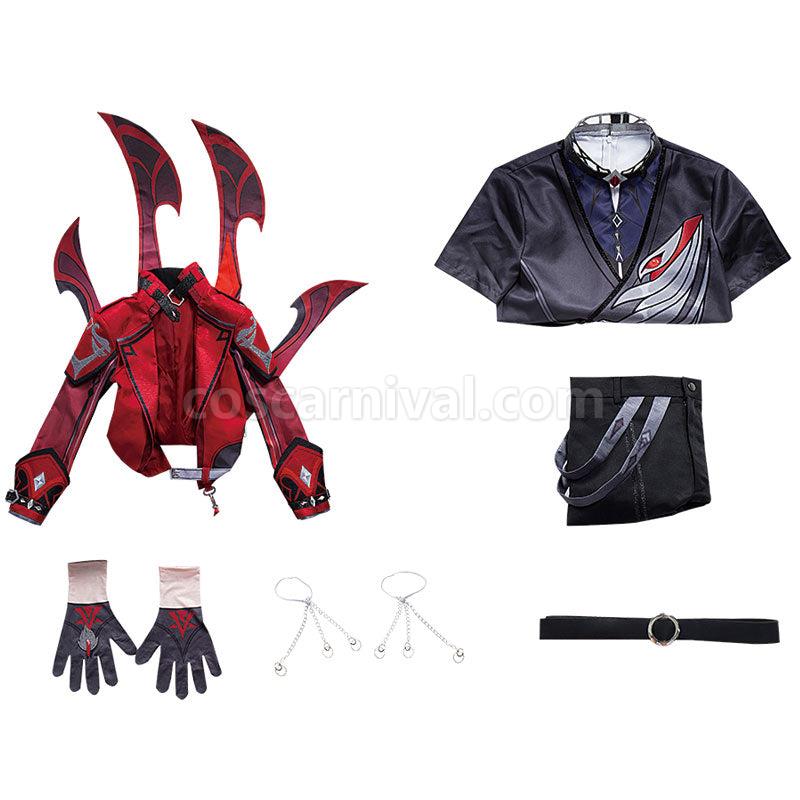 Genshin Impact Diluc Red Dead of Night Cosplay Costumes coscarnival01113530