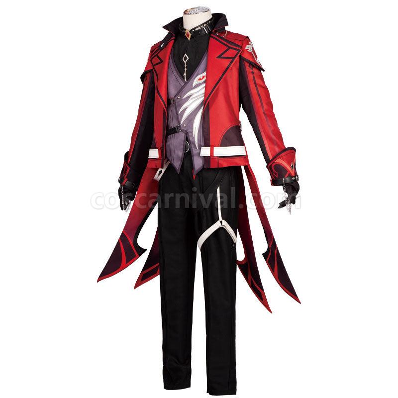 Genshin Impact Diluc Red Dead of Night Fullset Cosplay Costume coscarnival01113488