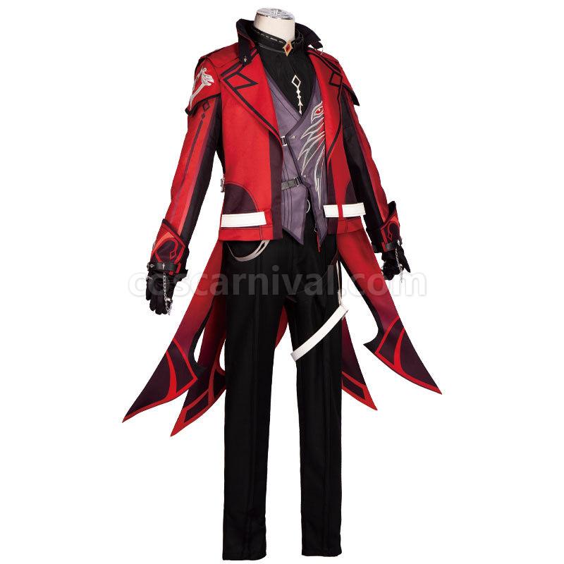 Genshin Impact Diluc Red Dead of Night Fullset Cosplay Costume coscarnival01113494