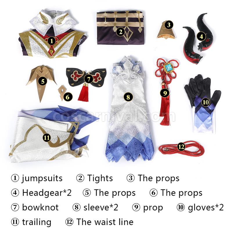 Genshin Impact Ganyu Fullset Cosplay Costumes coscarnival011112813
