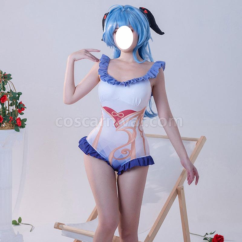 Genshin Impact Ganyu Swimsuit Cosplay Costumes coscarnival01116641