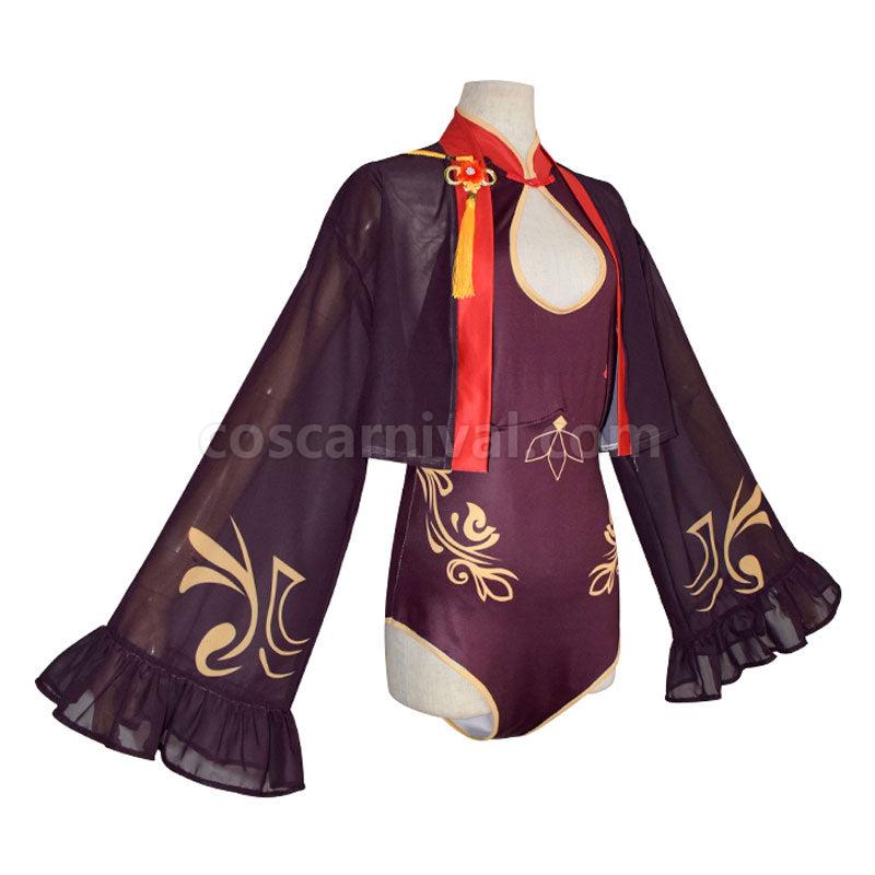 Genshin Impact Hu Tao Swimsuit Cosplay Costumes coscarnival01115667