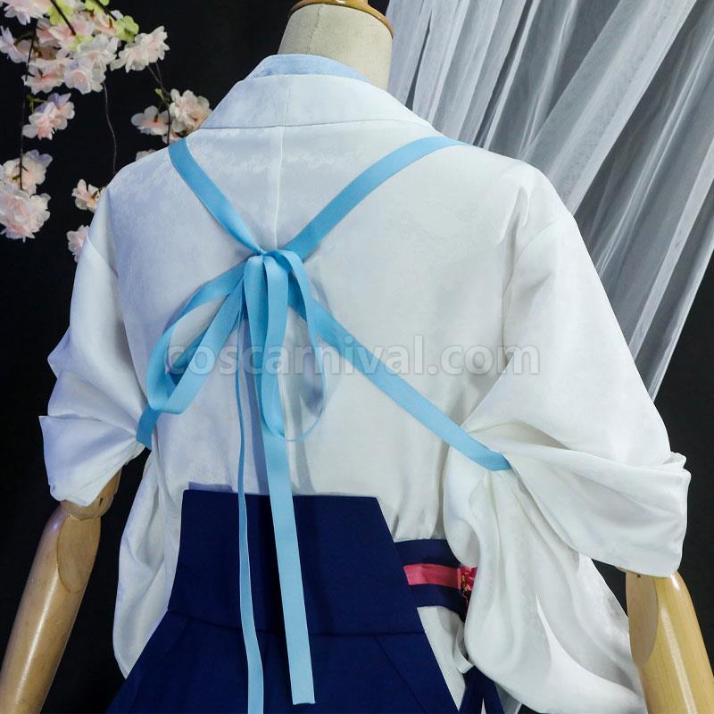 Genshin Impact Kamisato Ayaka Tsubaki in Thawing Snow Kimono Cosplay Costumes coscarnival01115605
