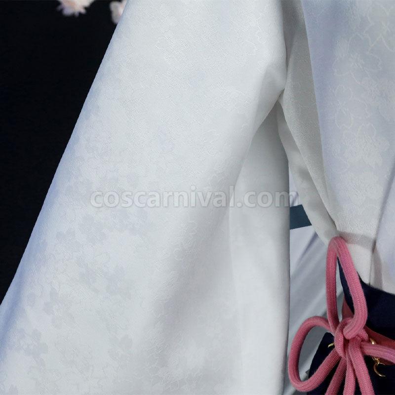 Genshin Impact Kamisato Ayaka Tsubaki in Thawing Snow Kimono Cosplay Costumes coscarnival01115620
