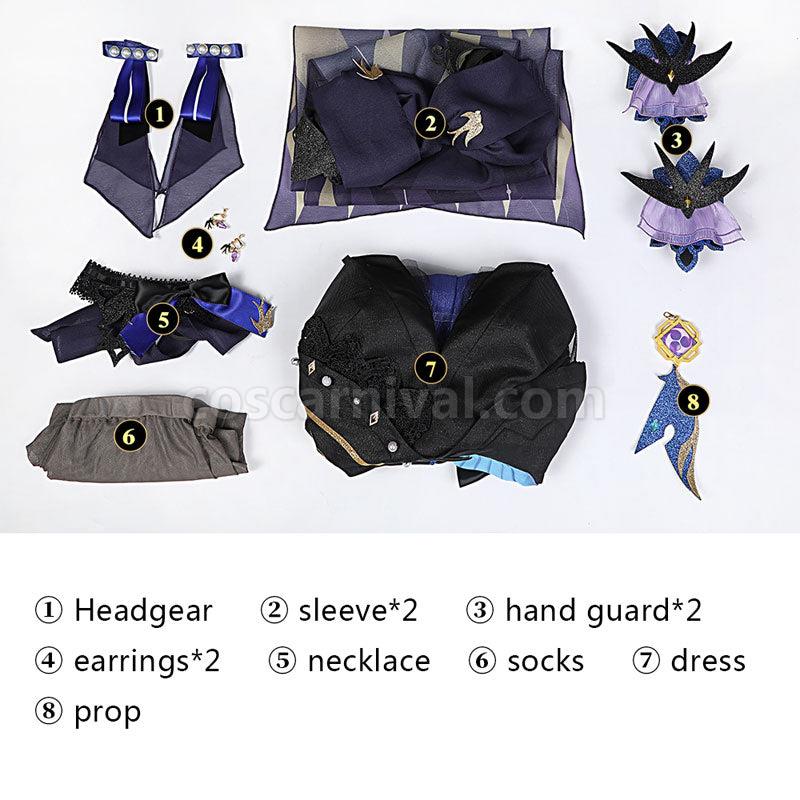 Genshin Impact Keqing Opulent Splendor Cosplay Costumes coscarnival01118227