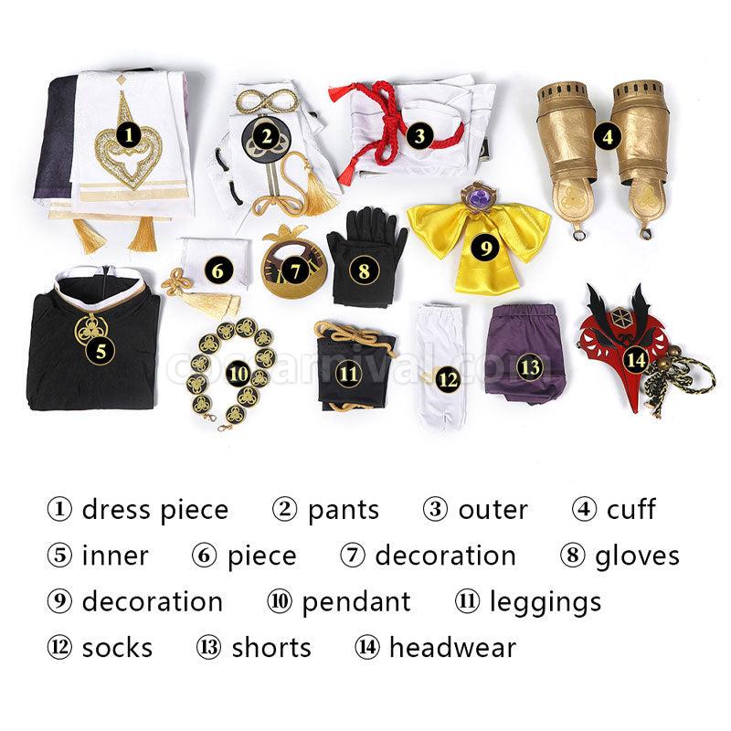 Genshin Impact Kujo Sara Fullset Cosplay Costumes coscarnival011110281