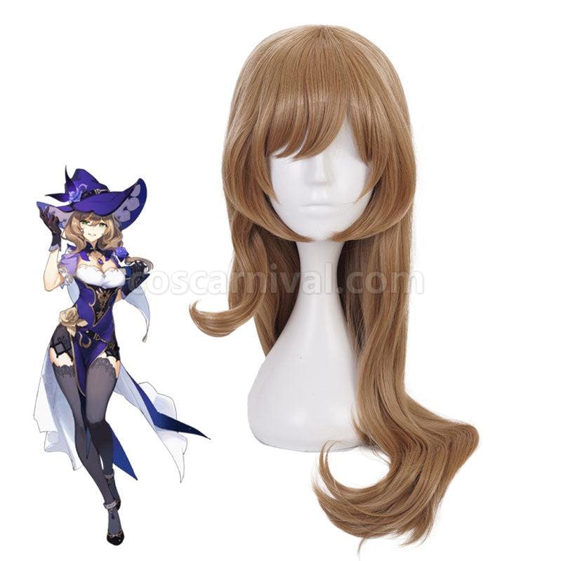 Genshin Impact Lisa Minci Brown Cosplay Wigs coscarnival011112271