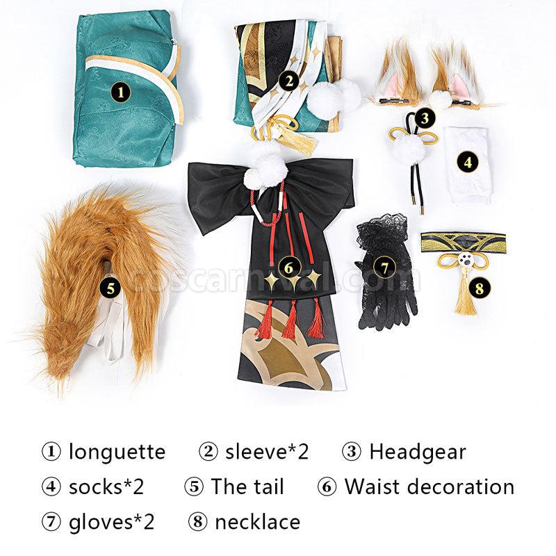 Genshin Impact Miss Hina Inugami Cosplay Costumes coscarnival01118436