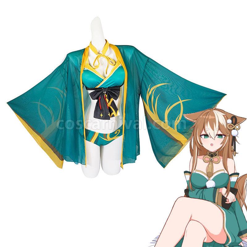 Genshin Impact Miss Hina Inugami Swimsuit Cosplay Costumes coscarnival01115866