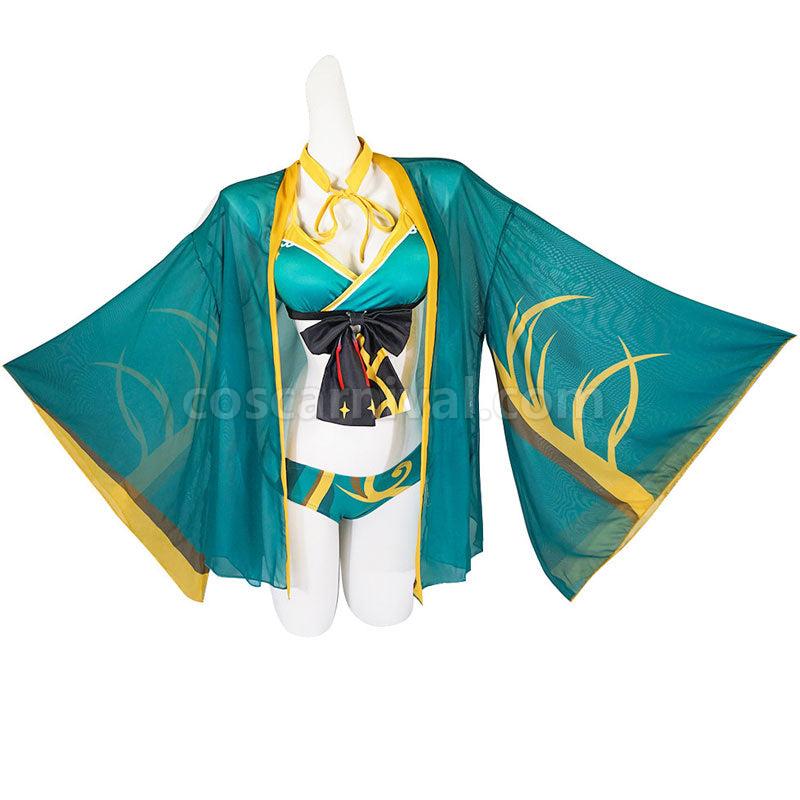 Genshin Impact Miss Hina Inugami Swimsuit Cosplay Costumes coscarnival01115871