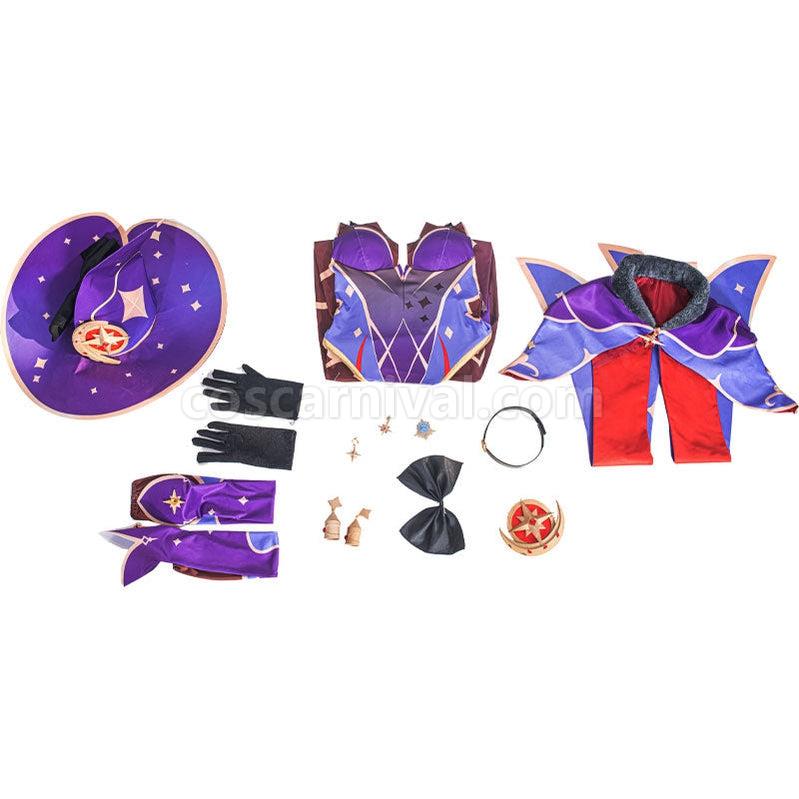 Genshin Impact Mona Megistus Fullset Cosplay Costumes coscarnival011112638