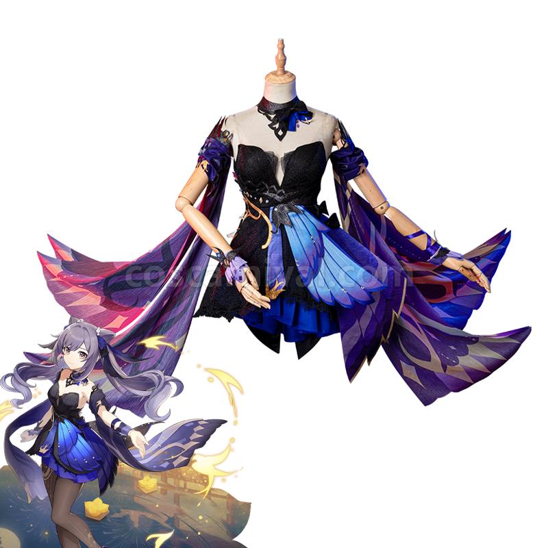 Genshin Impact Opulent Splendor Keqing Cosplay Costumes coscarnival01117797